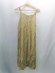 ◇ RAY CASSIN 肩紐調整可能 Vネック裏地あり キャミソールタイプ ロング ワンピース サイズFREE カーキ レディース E  【1308160037324】