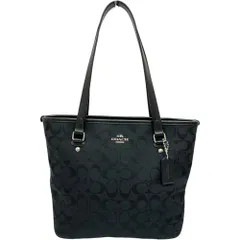 【COACH/コーチ】シグネチャー  F36375 ハンドバッグ トートバッグ キャンバス/レザー ブラック レディース 【中古】【真子質店】【BL】