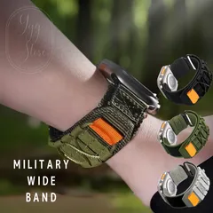 アップルウォッチ バンド ワイド NATO バンド ベルト メンズ キャンバス ミリタリー オリーブ カーキ ブラック 黒 グレーメンズ ナイロン 11 10 9 8 7 6 5 4 3 SE ultra ウルトラ Apple Watch アウトドア