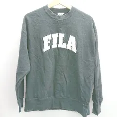 ◇ ⊇ FILA フィラ 綿 長袖 トレーナー サイズF ネイビー メンズ E  【1502030037616】