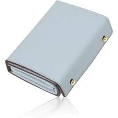 【新品未開封】財布 レディース 本革 日本製 小さい財布 お札が折れない 箱型財布 コンパクト 使いやすい 左利き カード入れ多い ミニ財布 ボックス型小銭入れ 2つ折り（ブルー） AO4980MPLUS