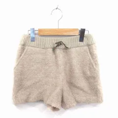 レトロガール RETRO GIRL キュロット ニット パンツ ショート シャギー ウエストゴム F ベージュ 茶 /TT12のサムネイル