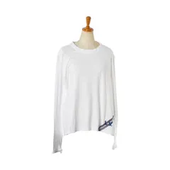 LOUIS VUITTON - ルイ ヴィトン カットソーリネンコットン ロゴ 長袖Ｔシャツサイズ：L コットン レディース LOUIS VUITTON 【1-0167360】 ルイ ヴィトン カットソーリネンコットン ロゴ 長袖Tシャツ