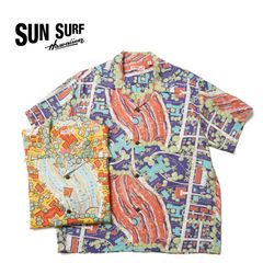 SUN SURF サンサーフ 半袖 アロハシャツ RAYON HAWAIIAN SHIRT “WAIKIKI MAP” SS39424