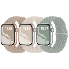 【3枚入り】Suitisbest コンパチブル アップルウォッチ バンド 42mm 41mm 40mm 38mm 編み込み Apple Watch ナイロンバンド 伸縮性 アップルウォッチ スポーツバンド Series 10 9 8 7 6 5 4 3 2 1