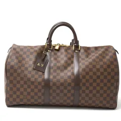 LOUIS VUITTON ルイヴィトン キーポル 50 N41427 ハンド トラベル ボストンバッグ ダミエ・エベヌ×レザー ブラウン メンズ レディースのサムネイル