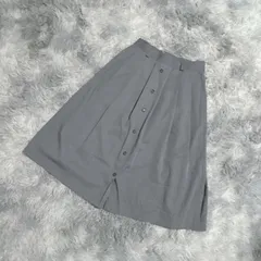 【日本製】ミモレ丈スカート【W70-74】上品  レディース  グレー系  灰色  【送料無料】のサムネイル