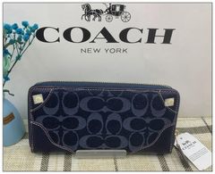 COACH コーチ 財布 長財布 シグネチャー アコーディオン ウォレット ...