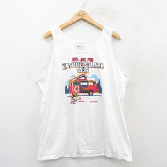 XL/古着 タンクトップ メンズ RED JUG PUB 車 大きいサイズ コットン クルーネック 白 ホワイト 25jul07 中古
