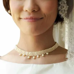 ネックレス ピアスセット ウエディング ネックレスセット パールネックレス ブライダル アクセサリー ウエディング チョーカー ブライダルアクセサリー [A33-P]