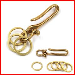 【人気商品】ブラス ツリバリ フック ベルトループ 真鍮 吊り下げ ホルダー キーリング [XPデザイン] キーホルダー キーチェーン
