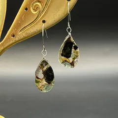 天然石 マルチトルマリンコッパーコンポジット 316lピアスorイヤリング fr417