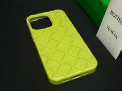 ■新品同様■ BOTTEGA VENETA ボッテガヴェネタ イントレチャート ラバー iPhone13Pro 対応 アイフォンケース イエロー系 FF1269