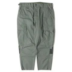 UNIFORM EXPERIMENT ユニフォームエクスペリメント パンツ サイズ:1 ロゴプリント カットオフ クロップド カーゴパンツ HEM CUT-OFF CROPPED CARGO PANTS 19AW カーキ ボトムス ズボンのサムネイル