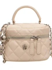 バッグ レディース シルバー ファッション 新作 ダイヤモンドキルティング ショルダーバッグ ミニ チェーン クロスボディ バケツバッグ M250310-2359