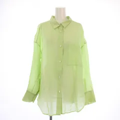 グリーンレーベルリラクシング ユナイテッドアローズ green label relaxing シアー ローン オーバー シャツ ブラウス 長袖 シースルー F 緑 3611-199-1846 /BM ■BM