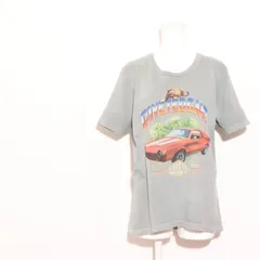 ★美品★ NANO universe ナノユニバース トップス Tシャツ 半袖 ヴィンテージ風 プリント カジュアル 車  グレー 送料無料　古着　レディース