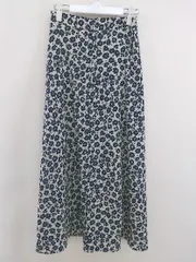 ◇ LOWRYS FARM ローリーズファーム 花柄 ロング フレア スカート サイズF ベージュ系 ネイビー系 レディース  【中古】 【1206240004771】