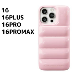 iPhone16 16PLUS 16PRO 16PROMAX ケース スマホカバー ダウンジャケット ピンク
