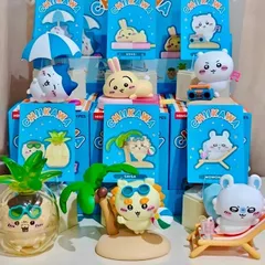 海外限定 6種セットBOX ちいかわ 夏の日シリーズ MINISO フィギュア マスコット シーサー ハチワレ うさぎ モモンガ くりまんじゅう ラッコ 海外 限定 名創 ミニソ 被りなし