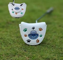 【大人気新製品1点】かわいいファットキャット半円パターカバーマレット磁石タイプ白色