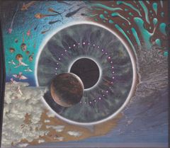 SALE訳アリ特価｜開運絵画 皆既日食天之御中主F3号特大黒丸 瞑想アート