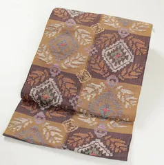 帯屋捨松 手織 西陣織 八寸名古屋帯 新品未使用品 正絹 松葉仕立て パープル系 Amazon | 帯屋捨松 八寸名古屋帯 正絹 仕立て付き 青緑 紬帯