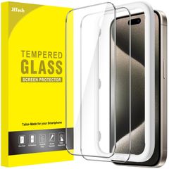 【数量限定】保護フィルム 気泡なし Max(6.7インチ用) 強化ガラスフィルム Pro ガイド枠付き 15 ケースに干渉なし iPhone HDクリア JEDirect 2枚セット