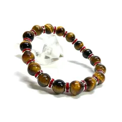 タイガーアイ パワーストーン ブレスレット  8mm（レッド）メンズ・レディース　男性・女性　数珠ブレス　開運  [m] 天然石