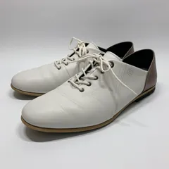 美品〇 LANVIN en Bleu ランバンオンブルー ドレスシューズ レースアップ レザー バイカラー ホワイト ブラウン 25.5 革靴