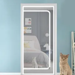 COZENTA ペットゲート 網戸型 犬 猫 赤ちゃん 脱走防止 マジックテープ取付 (ホワイト 80x210cm) [ホワイト] [80x210cm]のサムネイル