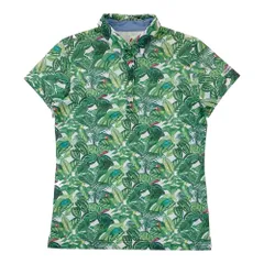 サイズ：1 MASTER BUNNY EDITION マスターバニーエディション  半袖ポロシャツ 総柄 グリーン系 [240101355558]# ゴルフウェア レディース ストスト