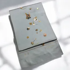 未使用品　聚楽製　あけぼの繭織り出し　袋帯(未仕立て)	仕立て・帯芯代込み 【S】