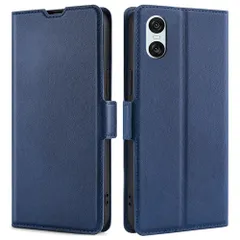 【特価商品】薄型 スタンド機能 レザー ケースカバー SUGOIDAN スマホケース 軽量 革 カード収納 カバー XQ-ES44 / / 耐衝撃 / A402SO エクスペリア10vi Sony ソフト 手帳型 全面保護（ブルー） ケース SOG14 SO-