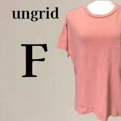 美品 アングリッド Ungrid 半袖 メッセージ Tシャツ F サーモンピンク