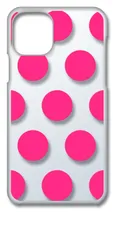 【新品未使用】iPhone11 Pro Max アイフォン11プロマックス クリア ハードケース ドット柄 水玉 (ピンク) スマホケース カバー cl-iphone11max-dotbig-01