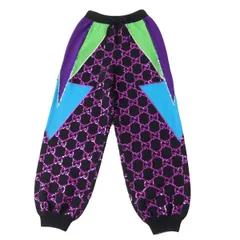 美品◎正規品 イタリア製 GUCCI グッチ 18AW 540189 レディース GGモノグラム スパンコール装飾付き ロングニットパンツ マルチ S タグ付きのサムネイル