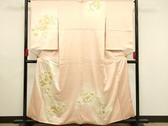 平和屋着物■訪問着　駒刺繍　草花文　暈し染め　金銀糸　金彩　正絹　逸品　AAAS2819ay