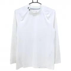 ★SALE価格★【美品】アンダーアーマー ハイネックインナーシャツ 白 ロゴ黒 ネック内側毛羽立ち メンズ MD/M/M ゴルフウェア UNDER ARMOUR