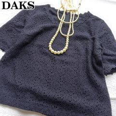 新品タグ付き】DAKS LONDON 総レースブラウス 半袖 ネイビー L - メルカリ