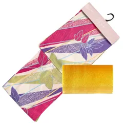 たんす屋 TANSU-YA 中古 新品レディース浴衣２点セット 【新品浴衣＋新品半幅帯】  マルチカラー 多色 葉 ラメ  半巾帯  54053