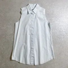 ★未使用タグ付/定価28,000+税/MM6 Maison Margiela/ カットオフ ノースリーブ シャツ /size 38/ライトブルー/エムエムシックス メゾンマルジェラのサムネイル