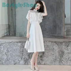 パーティードレス レディース パーティドレス ドレス 結婚式 ワンピース 袖あり 膝下丈 二次会 お呼ばれ ウエディングドレス 発表会 お呼ばれ 二次会 披露宴