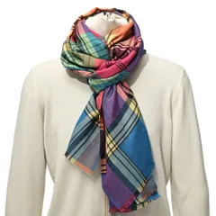 ETRO エトロ / ストール マフラー 春秋 レディース 男女兼用 カシミヤ シルク チェック マルチカラー 407355