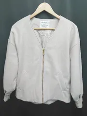 ◇ BABYLONE バビロン ノーカラー ジップアップ 長袖 ジャケット サイズF ピンクベージュ系 レディース P  【1407260047759】のサムネイル
