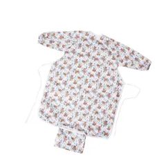 ☆ キツネ ☆ お食事エプロン テーブルクロス一体型 収納付き ylxbib5192 お食事エプロン テーブル 一体型 長袖 食事エプロン エプロン お食事スタイ ベビースタイ ロング 子供用 子供 防水 食べこぼし ベビー こども 子ども 赤ちゃん