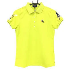 【新品】パーリーゲイツ 半袖ポロシャツ イエロー×黒 稲妻 ニコちゃん スマイル  レディース 0(S) ゴルフウェア PEARLY GATES