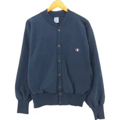 90s刺繍タグ チャンピオン リバースウィーブスナップカーディガン ティファニー USA製 90s Champion Reverse Weave Snap Cardigan 紺 L 刺繍タグ