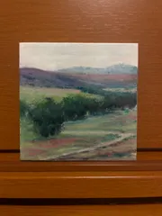 オイルパステル画 10x10cm 「Beautiful Horizon」のサムネイル