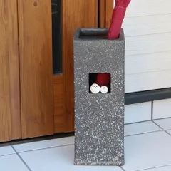 信楽焼 陶器 やきもの 壷 玄関 傘入れ 仲良しふくろう角斑点傘立て kt-0302